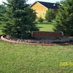 cement landscaping edging sign