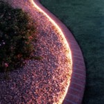 Rope Lights in Concrete Landscape Curbing